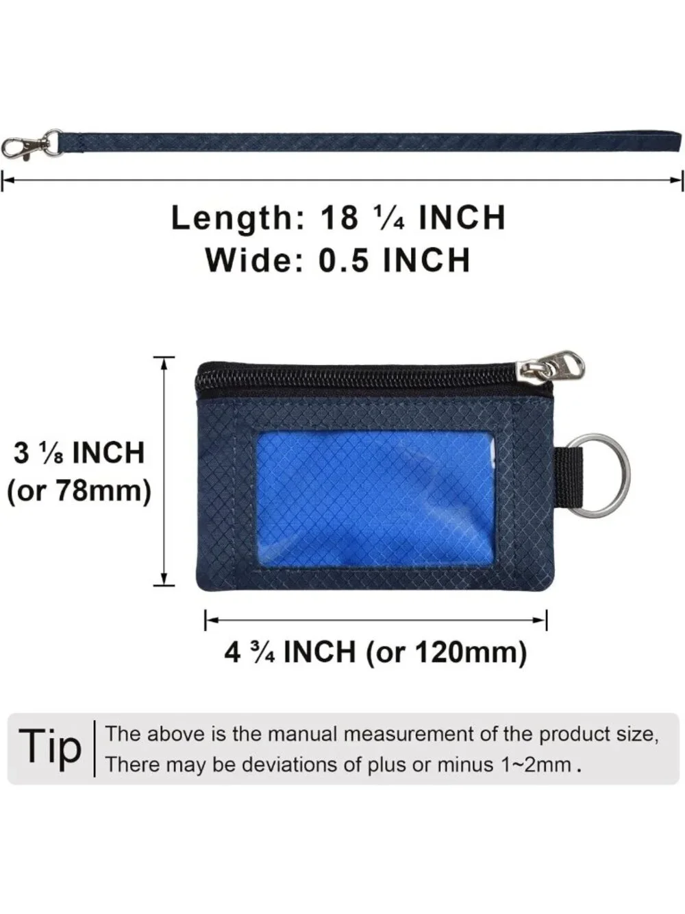 Minimalist RFID Blocking Wallet with ID Window, Water-Resistant Zip Case for